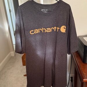 Carhartt Charcoal Tee with Mustard Logo
